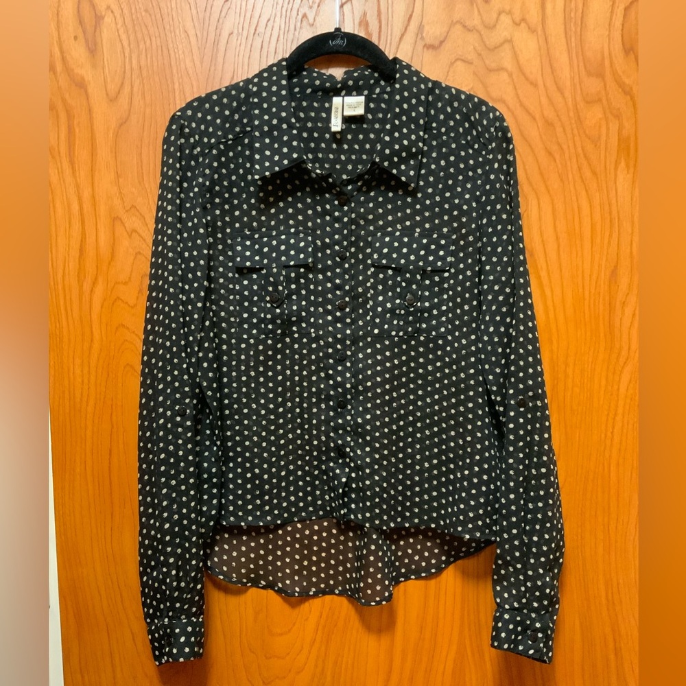 Passport Black and Tan Polka Dot Blouse
